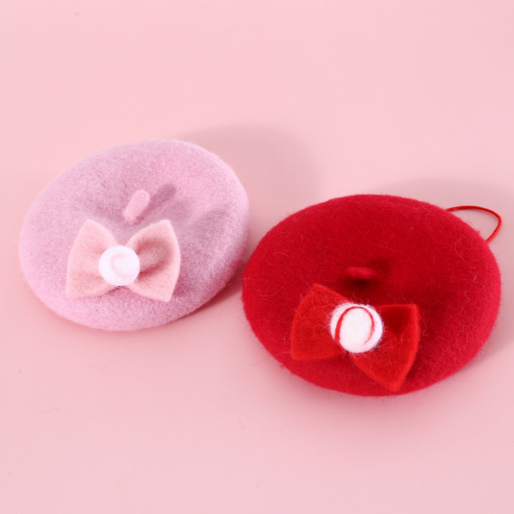 Pet Cat Wool Painter Bud Hat