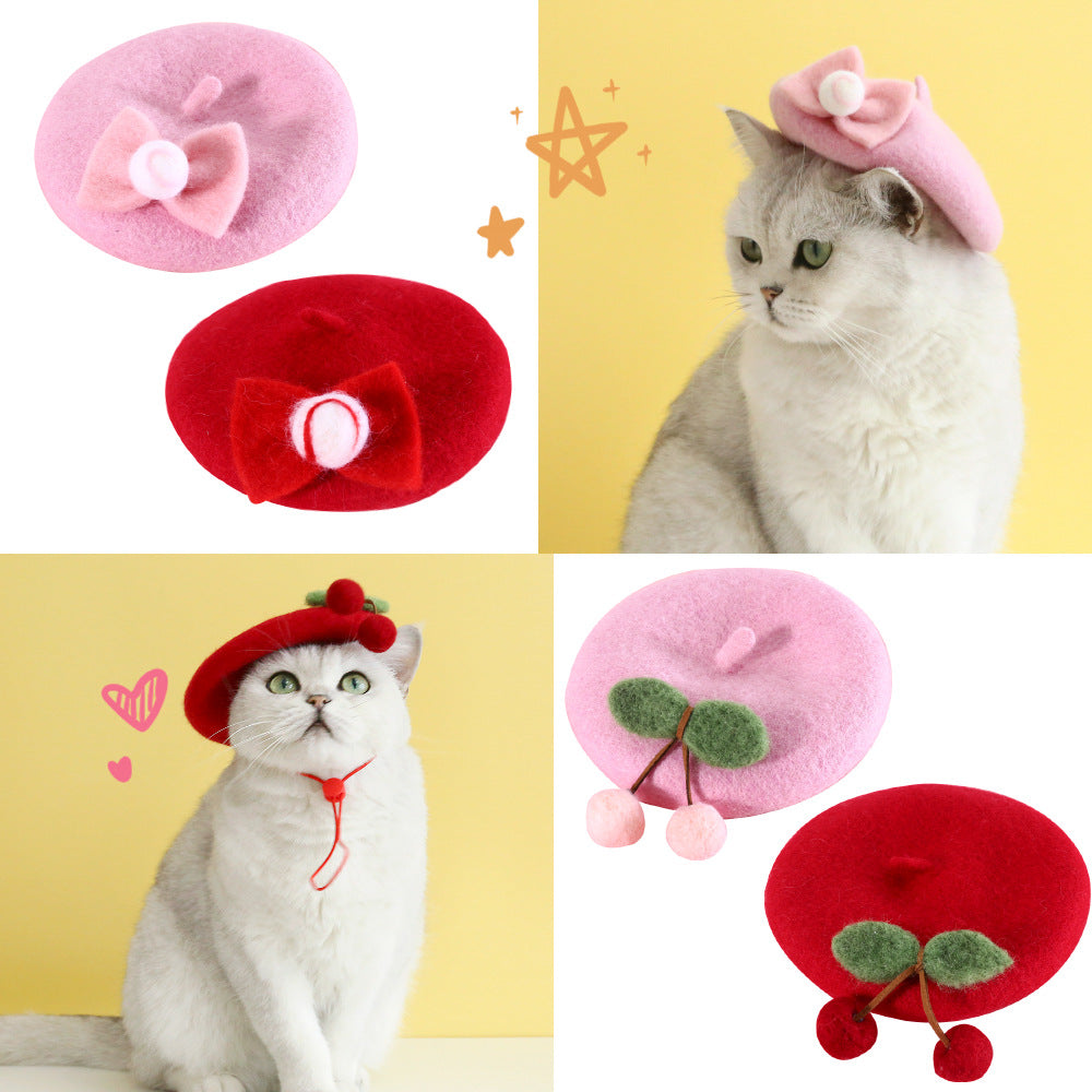 Pet Cat Wool Painter Bud Hat